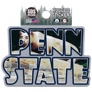 Rugged Sticker Penn State with letters filled by the Nittany Lion Shrine